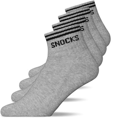 Snocks Retro Sneaker Socken (4 Paar) aus Bio Baumwolle - Knöchelhoch Sneaker Socken mit Streifen - Sneaker Socken Herren & Damen