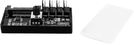 Sarini Cooling Fan Speed Knob Controller Fan Speed Controller 12V 4 Pin PWM PC Chassis Fans Adapter Hub Power Supplied with SATA Interface for 4 Fans