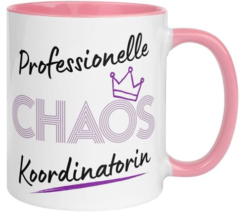 Chefin Tasse Geschenk Büro | Professionelle Chaos Koordinatorin | Lustige Kaffeetasse für Chefin als Vorgesetzte | Wertschätzung Geschenkidee – Humor Büro Alltag