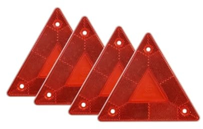 NMQUETYAN 4/1 stücke Dreieck Warnreflektor Truck Stop Warnschild Platte Rücklicht Sicherheit Reflektierende Schild Rot Warnreflektor(4pcs)
