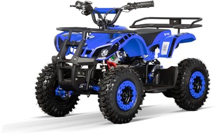 Nitro Motors Kinder Elektro Quad Torino Sport Eco 1000W 36V 12Ah Akku Vorwärts Rückwärtsgang 6 Zoll snowy profile LED Scheinwerfer (Blau)