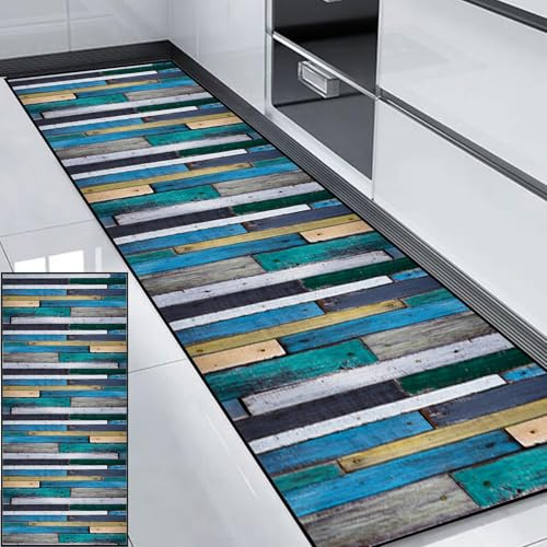 CONGCLI Wohnzimmer Teppich 115 x 260 cm Absorbierend, Dauerhaft & Antistatisch, rutschfest Pflegeleicht Küchenteppich Flurläufer Modern für Flur Küche Wohnzimmer Diele, Eingang, A