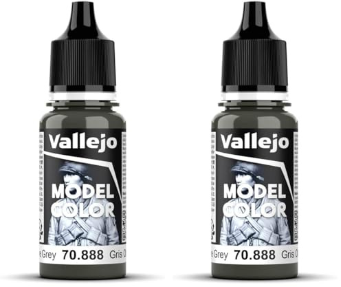 Vallejo Model Color Acrylic Paint, Olive Grey, 18 ml, Self-Leveling, BSL System for Modeling and Miniatures (Pack of 2)