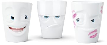 Henkelbecher Set 3-tlg. 350 ml Movie Edition | Witzig Grummelig Geküsst