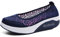 Solshine Damen Spitze Plateau Sommer Freizeitschuhe Walkingschuhe P004 Dunkelblau4, 41EU