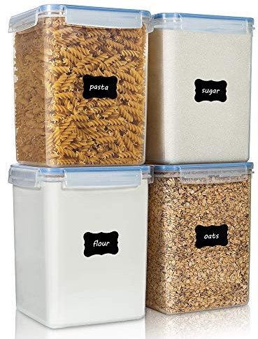 Vtopmart 5.2L Flour Sugar Storage Containers, 4 PCS, Blue