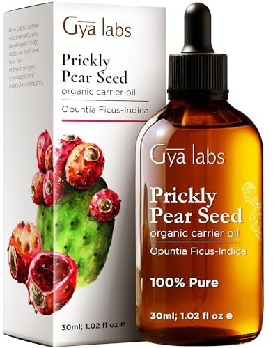 Gya Labs Organic Prickly Pear Seed Oil for Dry Skin - 100% Pure Natural Prickly Pear Oil for Face - Prickly Pear Seed Carrier Oil for Hair, Skin, Face & Nails (30ml)