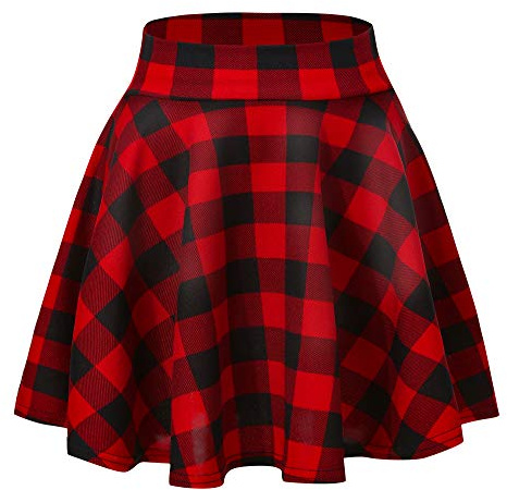 Urban CoCo Women's Basic Versatile Stretchy Flared Casual High Waist Mini Skater Skirt