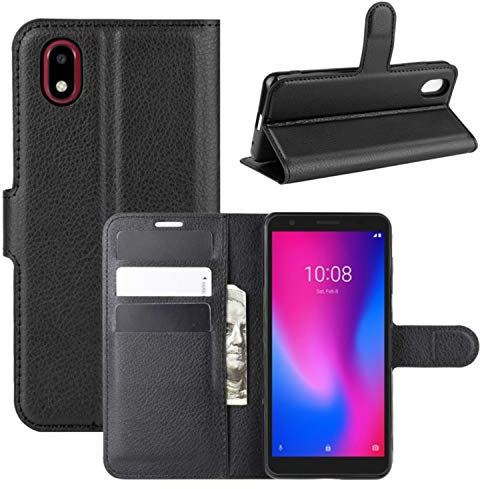 HualuBro ZTE Blade A3 2020 Hülle, Premium PU Leder Stoßfest Klapphülle Schutzhülle HandyHülle Handytasche Wallet Flip Case Cover für ZTE Blade A3 2020 Tasche (Schwarz)
