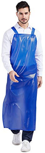 Nanxson Unisex wasserdicht Gummischürzen Arbeitsschürze Fleischerschürze Metzgerschürze für Industrie, Lebensmittelservice, Metzgerei, Reinigung CF3109 (Blau, eine Size)
