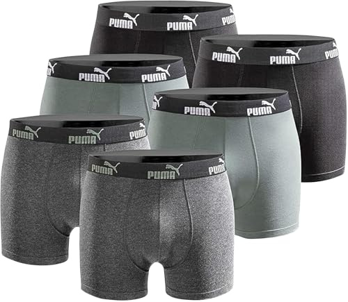PUMA Herren Boxershorts 6er Pack Limited Edition New Black/Green XXL
