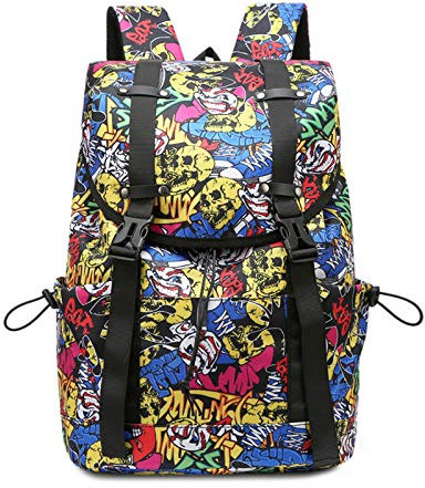 FANDARE Schulrucksack Jungen Schulranzen Mädchen Laptop Rucksack Herren Damen Schultasche Casual Daypacks für Reisen Uni Büro Alltag Freizeit Campus Wandern Mehrfarbig