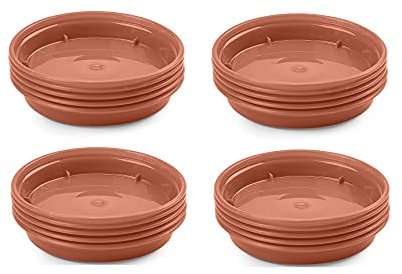20 Mini Plant Pot Saucers 9.5cm Plastic Terracotta Colour For 3 & 4 Inch Pots