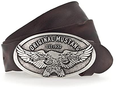MUSTANG Classic Leather Belt W100 Dark Brown