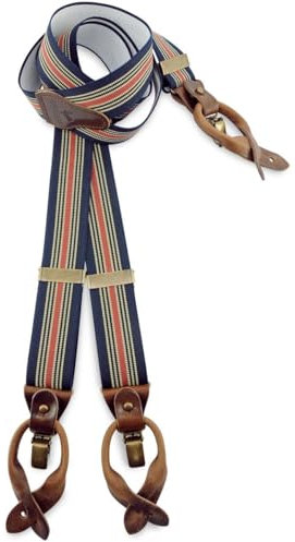 Sir Redman - Luxuriöse Hosenträger Salvatore - dunkelblau / köpfer / beige