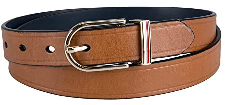 Tommy Hilfiger Damen Reversible Belt Gürtel, Braun/Marineblau, L