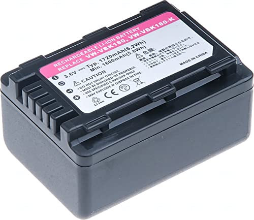 T6 Power Akku für Panasonic VW-VBK180 Li-Ion 3,6V 1720mAh (6,2Wh) schwarz