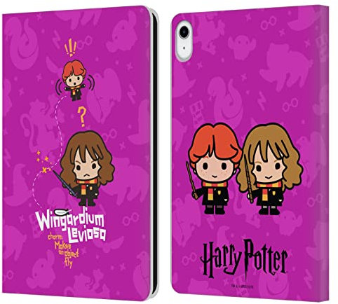 Head Case Designs Offizielle Harry Potter Hermione Ron Zauber Deathly Hallows I Leder Brieftaschen Handyhülle Hülle Huelle kompatibel mit Apple iPad 10.9 (2022)