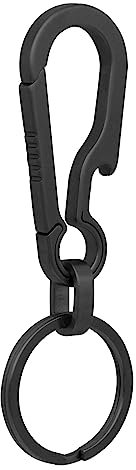 KCFEV Titanium Carabiner Keychain, Bottle Opener Keychain Clip with Key Rings, Detachable Key Organizers Holders for Men and Women-Black