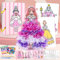 Herenear Handmalerei für Kinder, 48 Stücke Poke Art DIY Toys, Kinder-Bastelsets für Malen, 3D DIY Prinzessin Dress-Up Aufkleber Buch, Childhood Infinite Dream Hand-Painted (Rosa1)