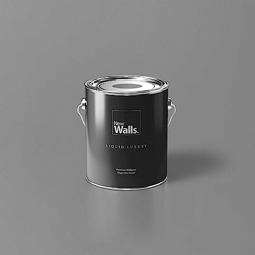 New Walls Pintura de emulsión líquida de lujo para interiores, 2,5 l, color gris piedra