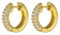 DJADEE Damen Ohrringe Gold 24k vergoldet Creolen Zirkonia Hypoallergen Wasserfest 18 mm Durchmesser Sunny Viber