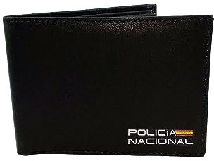 Portefeuille Porte Carte Porte-plaque avec nouveau logo police nationale cuir 100%, Noir , Portefeuilles de passeport