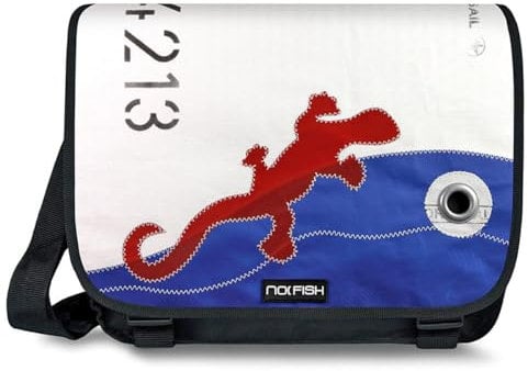 Laptoptasche Schultertasche Sail XL Gekko Rot, Recycling Segeltuch