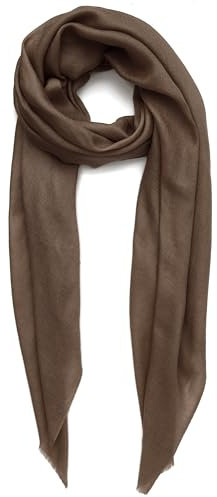 Kaschmirschal Hergestellt in Kashmir (Geschenkpaket) Merinowolle Seiden Kaschmir Schal Große Superfeine Damen Herren Pashmina Unisex Dunkel Braune