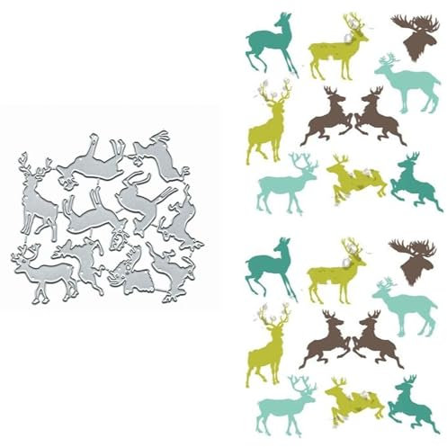 Metall-Stanzformen, Motiv: Weihnachts-Hirsch, Elch, Schneeflocke, Stanzschablonen, DIY, Scrapbooking, dekorative Prägung, Papier, Scrapbooking, Kartenherstellung