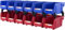VEVOR Contenedor de Pernos 12 Cajas de Almacenamiento Apilables para Taller 276 x 139 x 128 mm Combinación Azul/Roja Contenedor de Herramientas para Armario, Cocina, Oficina, Despensa, Estante, Pared