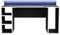 Forte TEZAUR Computertisch 160, moderner Scheibtisch, Home Office, Büro, Holzwerkstoff, Weiß/Schwarz, 160 cm breit x 91,1 cm hoch x 72 cm tief