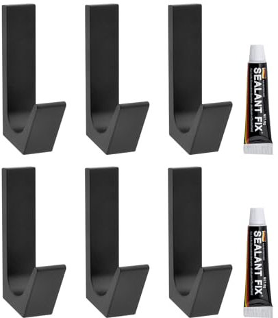 APOMOONS Kleiderhaken Selbstklebend, 6 Stück Handtuchhalter Ohne Bohren Hält Bis Zu 20kg, Hängender Wandhaken Selbstklebende Handtuchhaken Haken Taschenwandhaken für Badezimmer, Küche