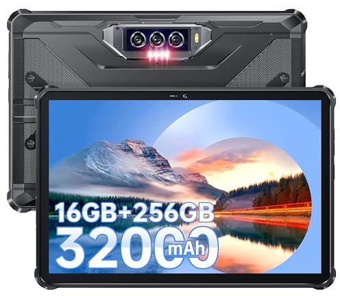 OUKITEL OT6 Kids Tablet 10-inch with WiFi-6, 16GB RAM + 64GB ROM Android 13 Tablet for Kids 8000mAh Battery with Portable Grip and Shockproof Case BT5.0/TÜV/Widevine L1 Black