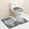 Badezimmerteppich Set 3 Teilig BöHmischer Elefant Badematte rutschfest Bad Teppiche Set U-förmiger Teppiche und WC-Deckelbezug für Dusche und Toilette