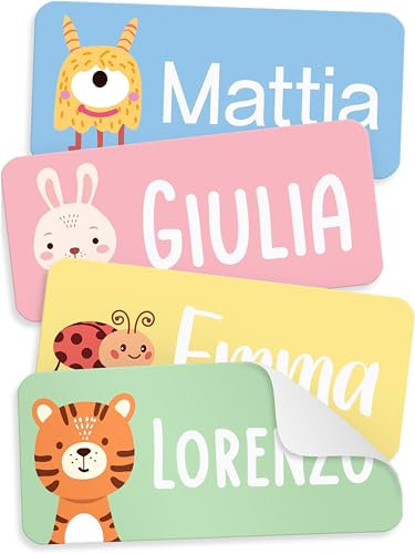 StiKiddo® 120 Stück Namensaufkleber für Kinder - Personalisierbare Namensschilder, Ideal für Kita, Schule und Kleidung, Made in Germany - Rosa