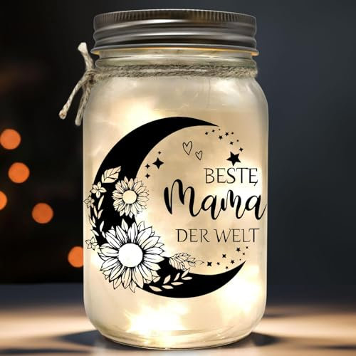 Charfia Geschenke für Mama - LED Flaschenlicht Beste Mama der Welt - Geburtstags- und Muttertagsgeschenk