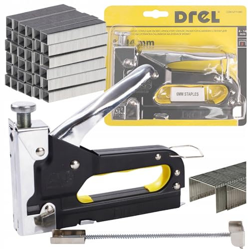 DREL Handgehaltener Polstertacker aus Metall Tacker fur Klammern (Tacker + 4000 Heftklammern)
