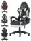 bigzzia Silla Gaming，Silla Ergonómica para Videojuegos, Oficina y Estudio, Silla Gaming con Cojín Lumbar y Reposacabezas, Regulable en Altura (con reposapiés, Blanco)