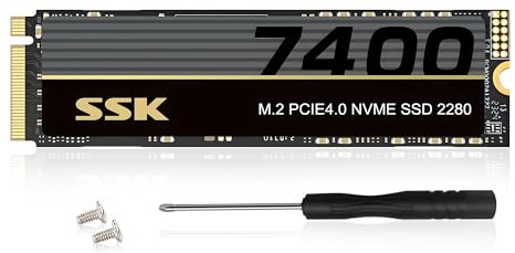 SSK M.2 2280 NVME SSD 4TB PCIE4.0 GEN4x4 Fino a 7400MB/S