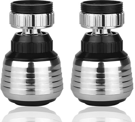 2 Pcs Kitchen Tap Spray Head, Universal Tap Aerator with Adjustable Faucet Extender, for Kitchen Sink, 360° Swivel Tap Extender for Kitchen Sink, Easy Installation Replacement Faucet Sprayer