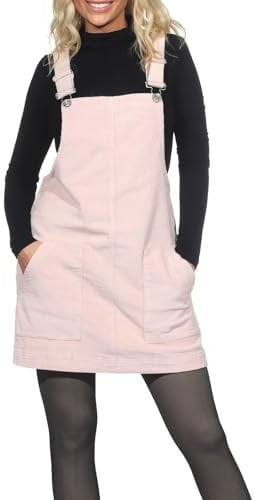 Eight 2 Nine Damen Cord Latz Rock LETN-086 Minirock mit Trägern Pearl Rose M