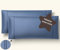 Amqua Mako Satin Kopfkissenbezug 40x80 Baumwolle (2er Set) in Blau mit Stickerei | Satin Kissenbezug 80x40 | Weich wie Seidenkissenbezug | Mako Satin 40x80cm SORA