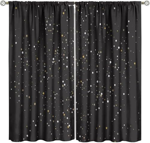 Undurchsichtig Gardine Cartoon-Sterne 3D-Digitaldruckvorhänge Für Balkontür Mit Ösen 2Er Set Schlaufenvorhang Wohnzimmer Schlafzimmer Kinderzimmer Esszimmer 300X280 cm (B + H)-336809392