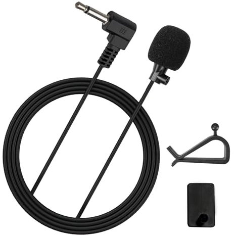 BOBOPACK Auto Mikrofon, Tragbares Kabelgebundenes Messmikrofon, Mikrofon Autoradio Snap-on Typ, Mic 3 5mm Klinke für Bluetooth/Stereo/Radio/DVD/GPS