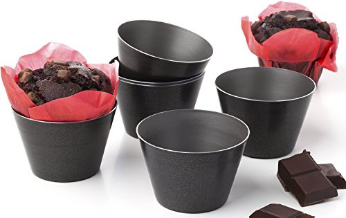 Vieira Home Flaneras Individuales moldes darioles reposteria acero inoxidable | magdalenas muffins ramekins brownies popopovers | Juego de 6 - Hecho en Europa