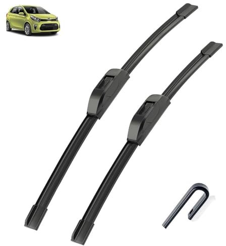 Frontwischer-Set für KIA Picanto MK3 2018–2023 2019 2020 2021 2022, beschichtetes Scheibenwischerblatt, 24Zoll + 14Zoll(Left hand drive)