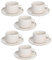 Tognana Edge, Confezione 6 Tazze the con piatto 220 cc, New Bone China, Bianco