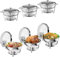 5QT Chafing Dish Buffet Set, 6Pcs Round Chafer Set, Stainless Steel Buffet Server Food Warmers With Lids & Food Pans, Frame, Fuel Holder for Catering Parties Buffet