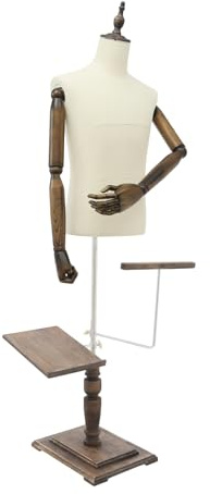 QIERF Männliche Kleiderform Männliche Schneiderpuppe Höheneinstellbare Display Racks135-180cm Stabile Basis, Abnehmbare Arme für Boutiquen, Kaufhäuser und Bekleidungsgeschäfte